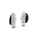 Double Hoop Diamond Leo Pizzo Earrings in 18k White Gold 